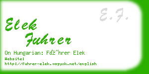 elek fuhrer business card