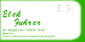 elek fuhrer business card